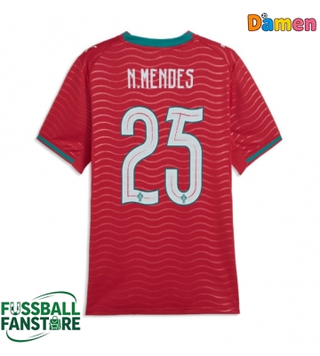 Portugal Nuno Mendes #25 Replik Heimtrikot Damen WM 2026 Kurzarm